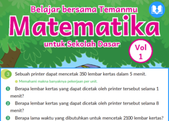 Sebuah printer dapat mencetak 350 lembar kertas dalam 5 menit.