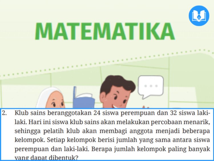 klub sains beranggotakan 24 siswa perempuan dan 32 siswa laki laki