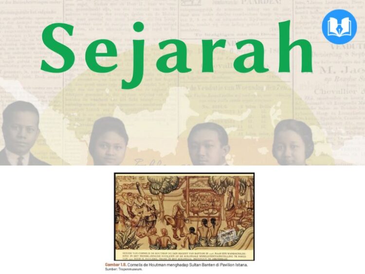 Cornelis de Houtman menghadap Sultan Banten di Pavilion Istana