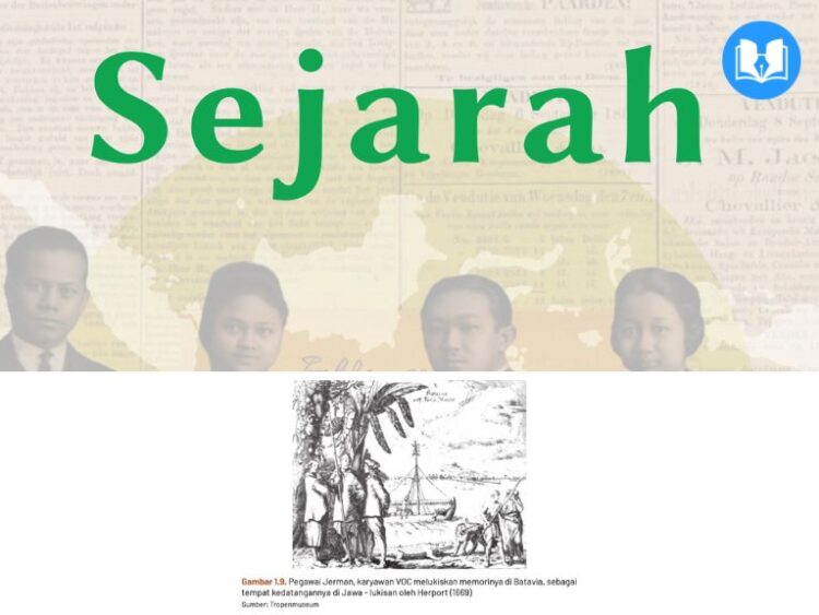Pegawai Jerman, karyawan VOC melukiskan memorinya di Batavia, sebagai tempat kedatangannya di Jawa - Lukisan oleh Herport (1669)