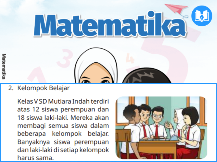 kelas v sd mutiara indah terdiri atas 12 siswa perempuan dan 18 siswa laki-laki