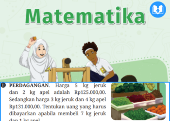 harga 5 kg jeruk dan 2 kg apel