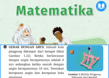 sebuah bola pingpong dilempar dari ketapel