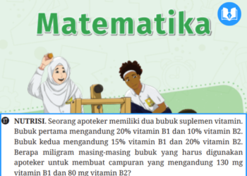 seorang apoteker memiliki dua bubuk suplemen vitamin