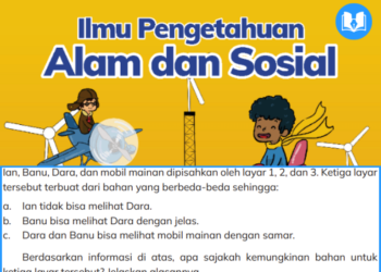 ian, banu, dara, dan mobil mainan dipisahkan oleh layar 1, 2, dan 3