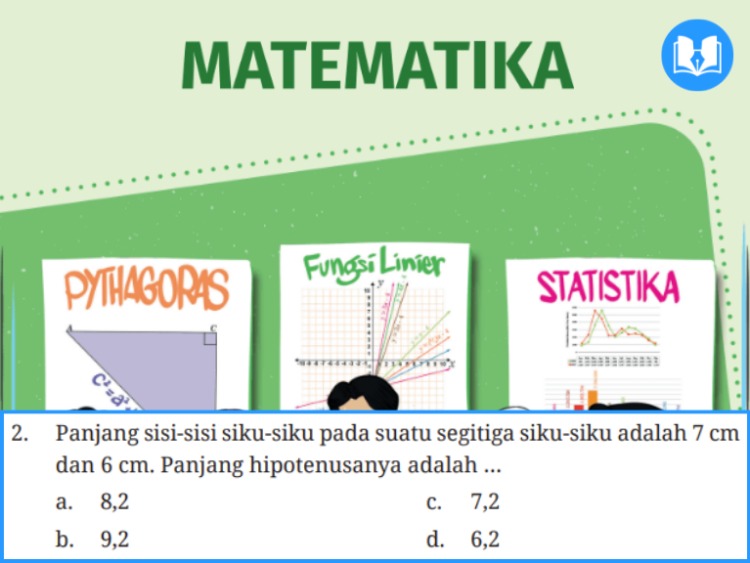 panjang sisi-sisi siku-siku pada suatu segitiga siku-siku adalah 7 cm dan 6 cm