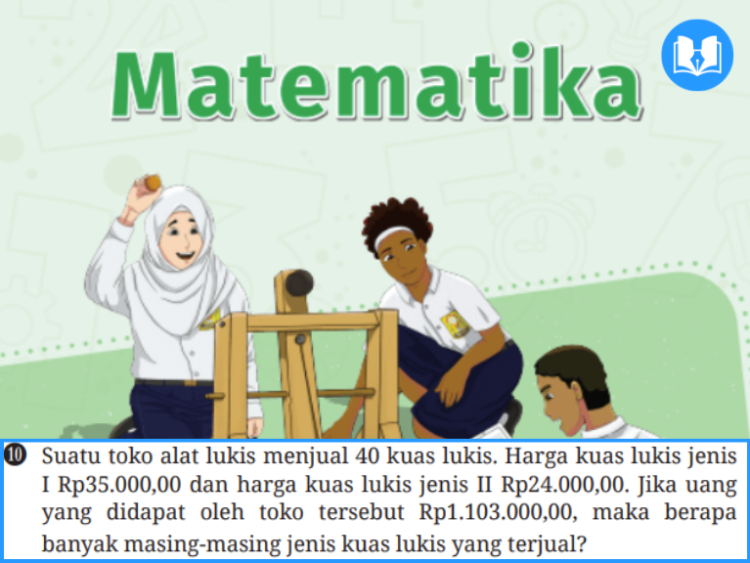 suatu toko alat lukis menjual 40 kuas lukis